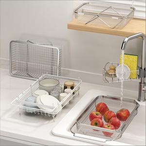 Cestello Scolapiatti Estensibile in Acciaio Inox 304, Grande Capacità per Conservazione Alimenti, Accessorio per Lavello da Cucina - Product Image 3