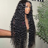 Perruques en cheveux humains 100% naturels, vente en gros, cheveux vierges péruviens, cuticules alignées, afro bouclé crépu, fermeture en dentelle 13x4, devant noir, longues pour femmes