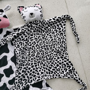 Personalizado 95% bambú 5% Spandex Sleepyhead Lovey bordado reconfortante suave tattle bebé Lovey manta mordedor juguete occidental Baberos - Product Image 3