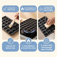 Poêle à takoyaki à fond plat 28 trous, antiadhésive, en aluminium, pour faire des œufs, des galettes, des crêpes, plateau de cuisson universel pour cuisinière à induction et à gaz