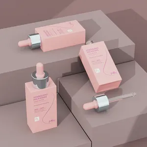 कस्टम गुलाबी ग्लास सीरम की बोतल 1 औंस 30 मिलीलीटर लक्जरी स्किनकेयर पैकेजिंग चेहरे की आवश्यक हेयर ऑयल नमी की बोतलें कॉस्मेटिक