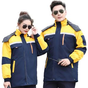 Vêtements de travail d'hiver pour hommes, combinaisons de sécurité avec doublure amovible et réflecteurs, vêtements de travail - Product Image 4