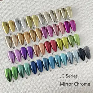 Профессиональный хромированный зеркальный Пигментный Порошок для ногтей, 25 цветов, магический металлический зеркальный хромированный порошок для ногтей