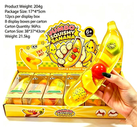 YIWUPOWER TPR Maltose Banana Filled Fruit Slice Vaseline Banana Squeeze Squishy Slow Rising Stress Relief Toy Holiday Gift