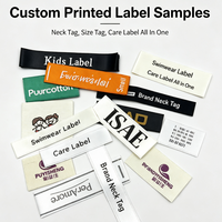 Étiquettes tissées en satin colorées avec impression multicolore en feuille d'or pour logo de marque, étiquette de col et étiquette d'entretien