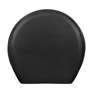 高品质批发重型PVC皮革备用轮胎罩黑色弹性备用轮胎罩用于SUV露营车拖车