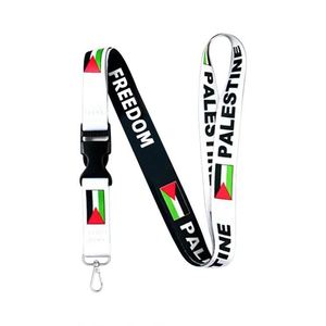 Manufacturer Promotional Bulk Printed Sublimation Logo Custom Palestine <b>Lanyard</b> With Set Item - Product Image 5