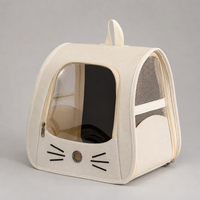 Sac à dos pour animaux de compagnie YAOYUE en nylon rayé avec fenêtre transparente, respirant, pour petits chiens et chats