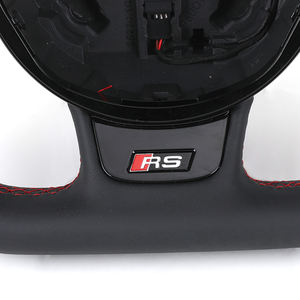 Style <span class=keywords><strong>RS</strong></span> avec volant en cuir demi-perforé à palette <span class=keywords><strong>rouge</strong></span> pour <span class=keywords><strong>Audi</strong></span> A3 A4 A5 A6 C6 C7 S3 S4 S5 S9 B8 B9 Q5 Q7 RS3 RS5 <span class=keywords><strong>TT</strong></span> - Product Image 3