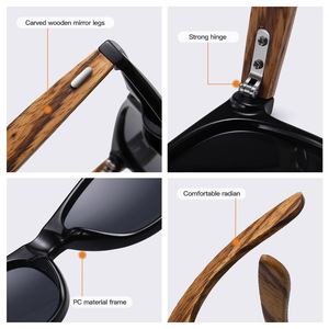 Lunettes de soleil en bois de <span class=keywords><strong>bambou</strong></span> pour homme, logo personnalisé, verres polarisés TAC UV400 CE, fabrication artisanale, mode 2022, cadeau de mariage - Product Image 2