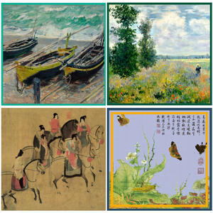 Écharpes carrées élégantes pour femmes 53*53cm, écharpe en <span class=keywords><strong>soie</strong></span> décorative avec dessin <span class=keywords><strong>de</strong></span> Nénuphars <span class=keywords><strong>de</strong></span> Picasso et Monet - Product Image 5