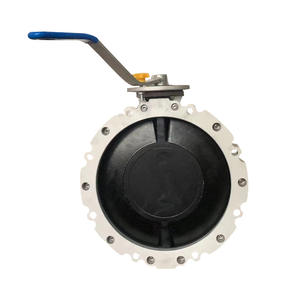 Vanne papillon à bride simple/double DN300, plaque en fonte manuelle pour structure de porte anti-poussière de broyeur à billes pour centrale à ciment - Product Image 1