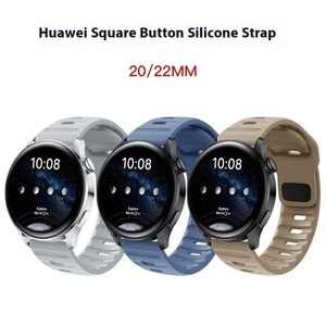 Bracelet de montre sport de luxe en silicone avec boucle carrée diamantée, respirant, compatible avec Huawei Watch et <span class=keywords><strong>Samsung</strong></span> <span class=keywords><strong>GT3</strong></span>/4/GT5 - Product Image 2