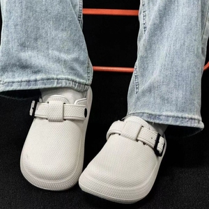 Sandales légères <span class=keywords><strong>en</strong></span> mousse EVA pour la plage, respirantes, antidérapantes, plates, avec trous et boucles, pour hommes et femmes, toutes saisons - Product Image 5