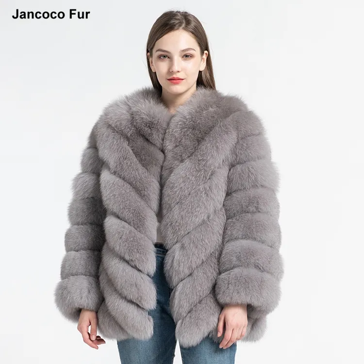 Chất Lượng Cao Của Phụ Nữ Lông Thú Thật Áo Khoác Mùa Đông Dày Ấm Fox Fur Jacket New Thời Trang Áo Khoác S7562