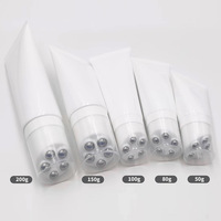 Crème pour le corps amincissante et raffermissante RTS, crème de massage pour le visage, tube souple blanc avec cinq billes en acier inoxydable, tubes compressibles souples au toucher doux