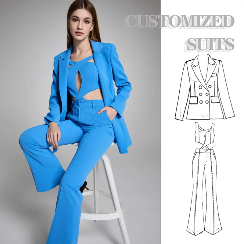 Hot Sale Solid Colors Available Ladies Business Office Wear Unique Polyester Woman Formal And Party Blazer Suit