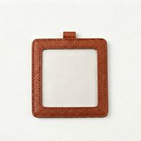 Kit DIY de porte-clés carré en cuir pour broderie au point de croix, ornement artisanal en cuir PU 4x4 pouces, breloque de sac avec logo personnalisé, cadeau