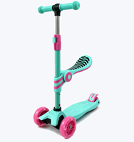 Trottinette légère pour enfants Yilien LS-306A, 3 roues, siège pliable, roues lumineuses à LED, hauteur réglable, guidon réglable