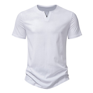 Camiseta Ligera de Manga Corta para Hombre, 100% Algodón, Casual, Transpirable, Ecológica, de Secado Rápido, con Patrón Liso, Tejida - Product Image 3