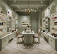 Magasin de cosmétiques M&S, éclairage LED, design intérieur et extérieur, aménagement des meubles pour les boutiques de beauté et de maquillage au détail