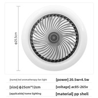 Ventilateur de plafond LED E27 moderne et minimaliste avec fonction aromathérapie, lampe de chambre silencieuse, luminaire électrique pour bureau et salle à manger