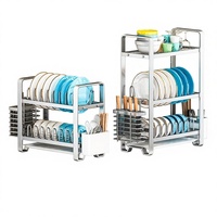 Étagère de rangement multifonctionnelle rectangulaire en acier inoxydable YOTO pour vaisselle, égouttoir multi-niveaux pour comptoir