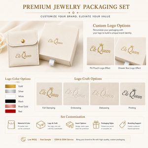 Custom Drawer Jewelry <b>Box</b> with PU Pouch Set Luxury Jewelry Packaging for Ring Necklace <b>Earrings</b> gift store and jewelry brands - Product Image 6