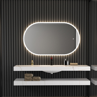 Cermin Kamar Mandi Bulat Modern dengan Sensor Sentuh dan Lampu LEDB 28-28