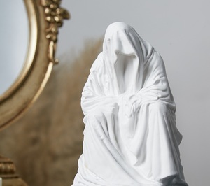 Nueva Escultura <span class=keywords><strong>de</strong></span> Resina <span class=keywords><strong>Blanca</strong></span> con Figura Velada Misteriosa, Decoración Artesanal para <span class=keywords><strong>el</strong></span> Hogar, Adorno <span class=keywords><strong>de</strong></span> Feng Shui - Product Image 1