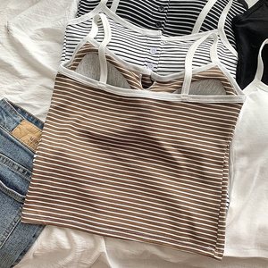 Canotte Casual in Maglia Solida con Imbottitura al Petto, Abbigliamento Estivo da Donna, Vestibilità Slim, Stile Corto, <span class=keywords><strong>Cotone</strong></span> Anti-Pilling, Taglia Unica - Product Image 2