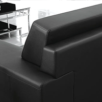 Ensemble de canapés de bureau en cuir noir personnalisable en usine Design modulaire traditionnel pour meubles de bureau à la maison ou à l'école