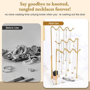 Stylish Gold Jewelry Display <b>Stand</b> Metal Jewelry Organizer for Earrings Rings Necklaces Modern Jewelry <b>Stand</b> for Home Decor - Product Image 5