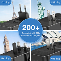 Cargador Rápido GaN Wontravel de 6 Puertos y 35W PD con 2 Puertos USB + 3 Puertos Tipo-C, Carcasa de Cobre y PC, Adaptador de Viaje Internacional de 10A