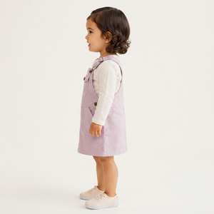 Robe Salopette en Velours Côtelé pour Bébé Fille, T-shirt en Coton à Manches Longues, Salopette Décontractée pour Tout-petits, Tenue Décontractée pour Enfants avec Broderie Douce - Product Image 2