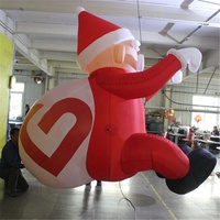 Décoration de Noël géante gonflable Père Noël en polyester/PVC 210T avec souffleur 110/220V OEM