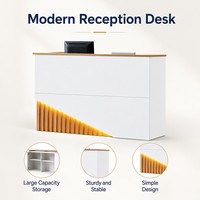 Comptoir de réception moderne de luxe en bois pour hôtel, salon de manucure, comptoir de caisse élégant, léger, anti-rayures, avec plateau imperméable