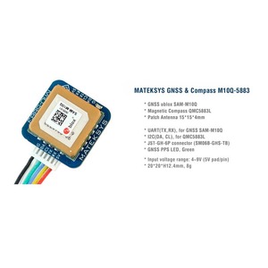 Matek Mateksys GNSS & pusula M10Q-5883 GNSS SAM-M10Q M10 GPS modülü yama anten RC <span class=keywords><strong>FPV</strong></span> yarış uzun menzilli Drone için - Product Image 4