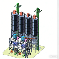 Ligne de production de mortier sec entièrement automatisée clé en main, usine de colle pour carrelage avec palettiseur robotisé et ligne d'emballage automatisée
