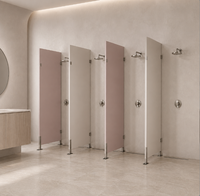 Panneaux de séparation de salle de bain en acier inoxydable 304 HPL commercial, cabines de douche polies et étanches pour hôtels, appartements, style moderne