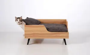 Cama moderna para perros hecha a mano, resistente al agua, duradera, elegante, ecológica, cama de madera para perros, perfecta para adorables perros, gatos y mascotas - Product Image 2