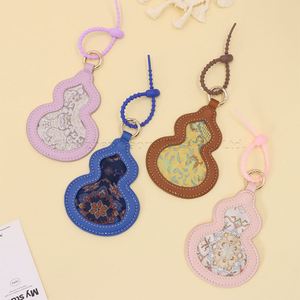 Stylish Gourd Shaped PU Leather Luggage <b>Tag</b> Transparent Window Travel Gift Bag Accessories Suitcase <b>Name</b> <b>Tag</b> Good Luck Gifts - Product Image 2