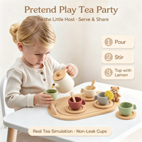 Jouet de cuisine éducatif en bois pour filles de 5 à 7 ans - Ensemble de jeu de cuisine simulée avec outils de modelage