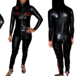 Catsuit de látex de manga larga catsuit sexy de látex catsuit con condón - Product Image 1