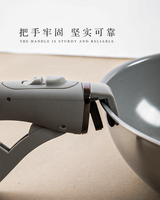 Ensemble de 7 ustensiles de cuisine en céramique avec revêtement antiadhésif, comprenant une casserole de 20 cm, un wok de 28 cm, une poêle de 24 cm, une spatule avec manche amovible