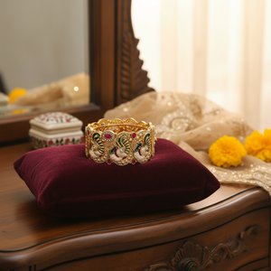 ชุดกำไลข้อมือทองคำชุบทังสเตนคุณภาพสูง ดีไซน์หรูหรา หลากสีสัน ของแท้ เหมาะสำหรับงานแต่งงานแบบอินเดีย ของขวัญสำหรับผู้หญิง - Product Image 3