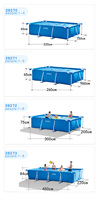 Intex 28272 PVC-verstärkter rechteckiger Rohrrahmenpool, nicht aufblasbarer Kinder- und Familienschwimmbecken