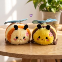Pabrik Grosir OEM ODM Mainan Boneka Lebah Bulu Lembut Kustom dengan Sayap Baling-Baling untuk Hadiah Anak Dekorasi Kamar Bayi