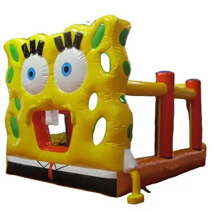 Venda quente Dos Desenhos Animados Bob Esponja Kids Castelo Inflável Trampolim Inflável Para Parque Infantil Ao Ar Livre