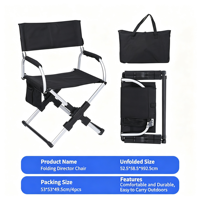 Chaise de Réalisateur Pliante avec Cadre en Aluminium, Chaise Pliante Portable Robuste, Capacité de 136 kg pour Événements Extérieurs